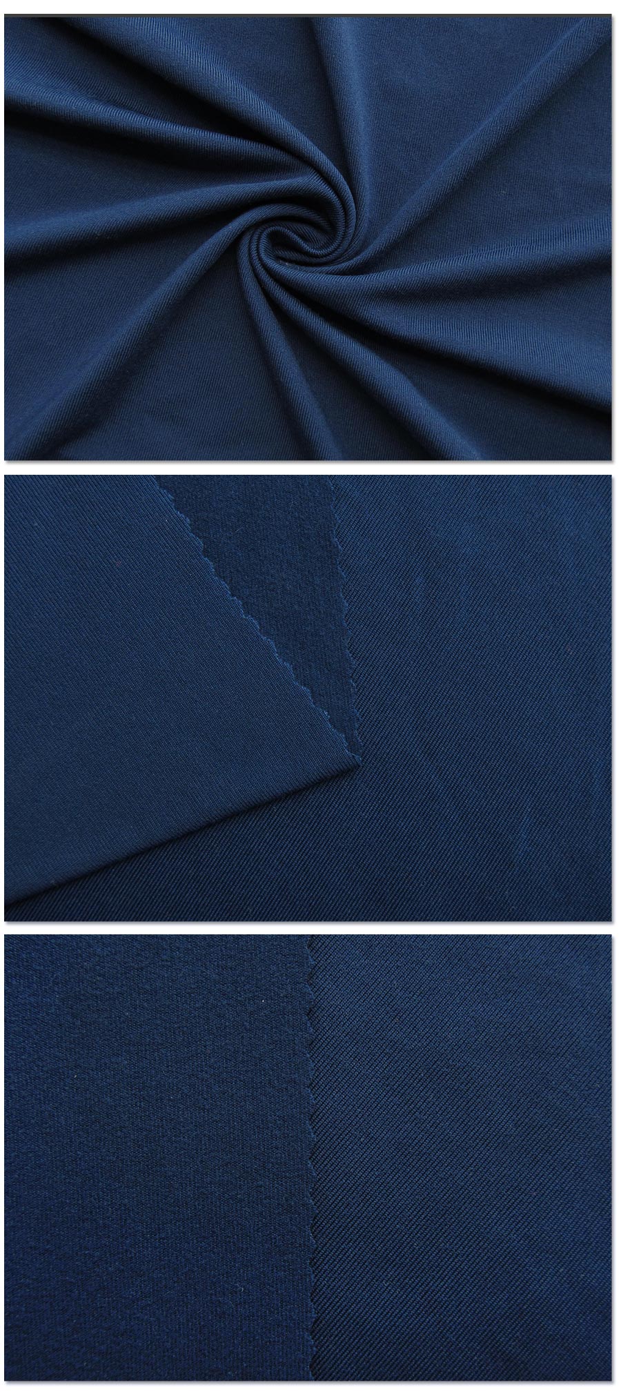 Koyu Mavi 1.80M 160G Süet Polyester Spandex Tişört Tek Jersey